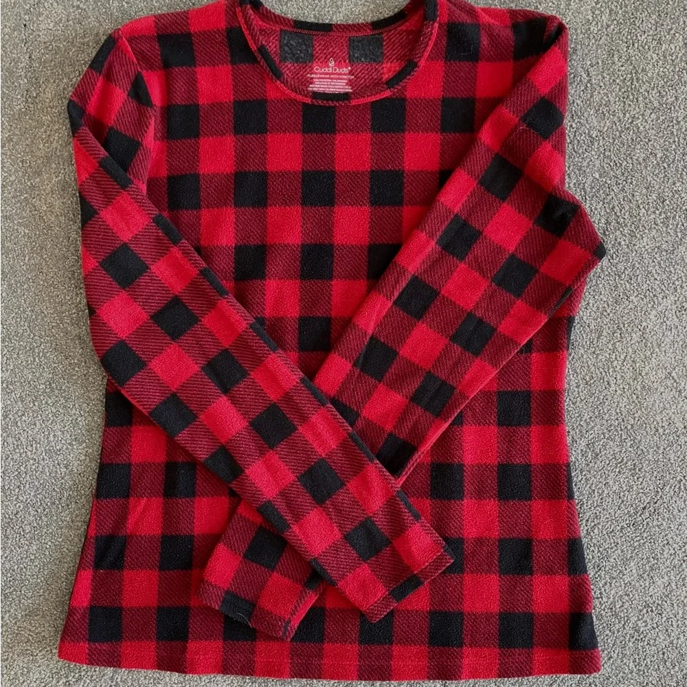 Cuddl Duds Buffalo Check Fleece Shirt - Picture 1 of 2